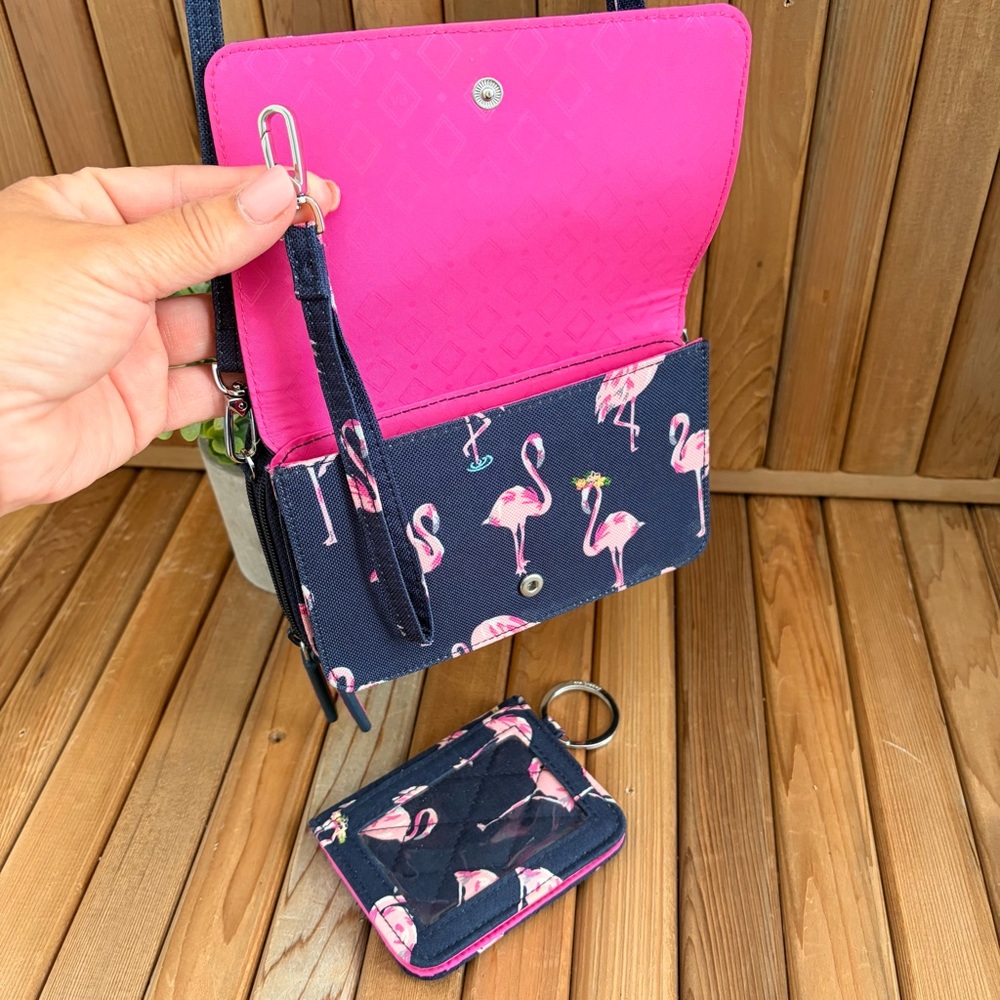 Vera Bradley Flamingo Crossbody Bag - Navy and Pink - Picture 4 of 9